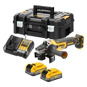 DeWALT Akku-Winkelschleifer DCG405S2T, 125mm, 18V, 2x 3,5 Ah Powerstack und Ladegerät