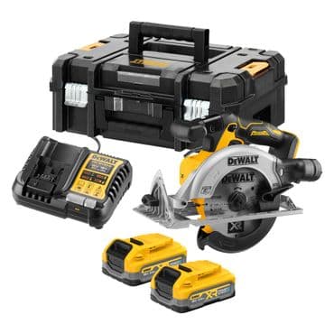 DeWALT Akku-Handkreissäge DCS565S2T, 55 mm, 18V, 2x 3,5 Ah Powerstack und Ladegerät im TSTAK