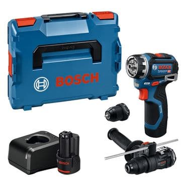 Bosch Akku-Bohrschrauber GSR 12V-32 FC, 2x 2.0 Ah und Ladegerät + 2x Aufsätze in L-BOXX