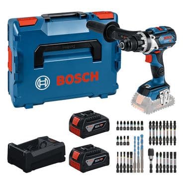 Bosch Akku-Bohrschrauber GSR 18V-110 C, 2x 5.0 Ah und Ladegerät + Bit-Set in L-BOXX