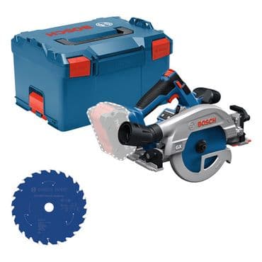 Bosch Akku-Kreissäge GKS 18V-57-2 GX + 2. Sägeblatt ohne Akku und Ladegerät in L-BOXX